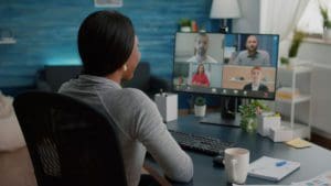 employee working remotely